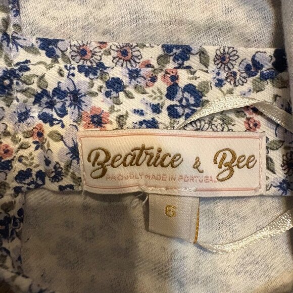 Beatrice & Bee Kensington Girls Blouse Size 6 NWT Floral Print Long Sleeve Green - Picture 3 of 3